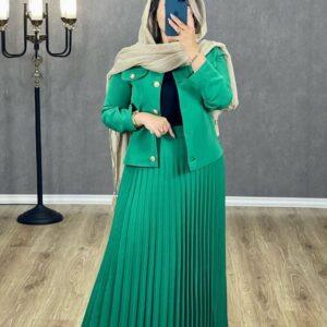 کت و دامن زنانه با جنس مازراتی و تافته برند آتوسا سایز بندی