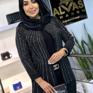 کت تک مجلسی زنانه مدل مهرانا - کرپ مازراتی، سایزبندی کامل