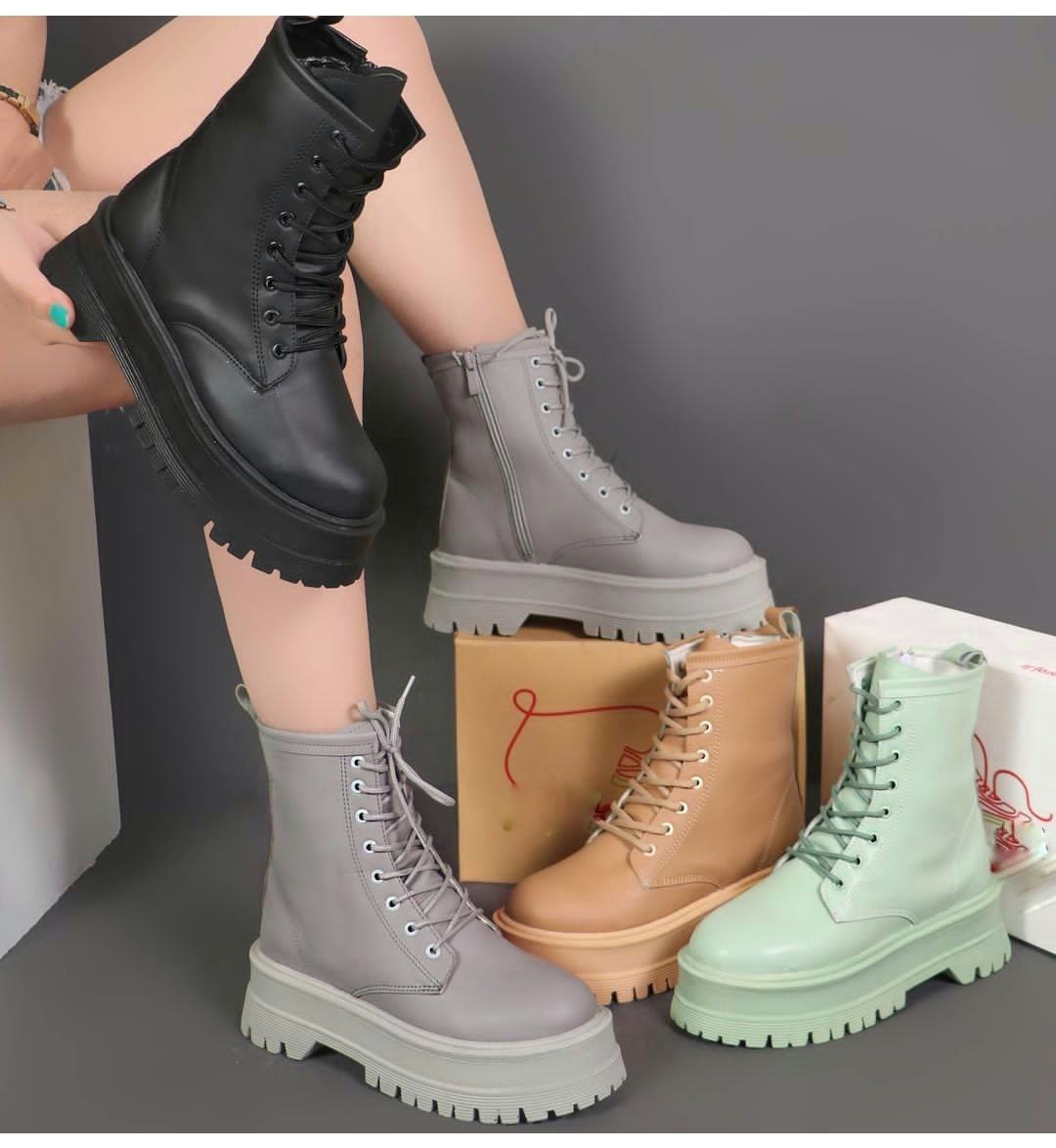 کفش بوت زنانه مدل آلاسکا - چرم با زیره PU بسیار سبک - Image 7