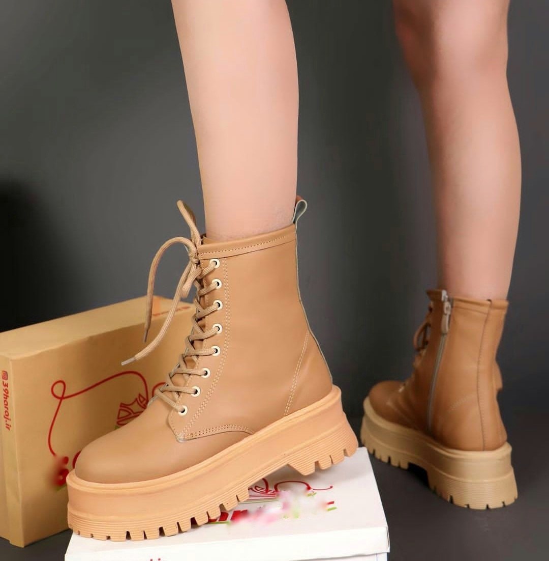 زیره PU کفش روزمره زنانه بوت شیک زنانه خرید بوت زنانه بوت پاییزی زنانه کفش چرم با کیفیت بوت ارگونومیک زنانه کفش حفاظت از پا زنانه زیبا و راحت
